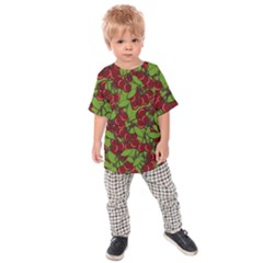 Cherry Jammy Pattern Kids  Raglan Tee