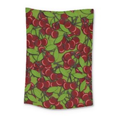 Cherry Jammy Pattern Small Tapestry by Valentinaart