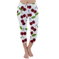 Cherry Pattern Capri Winter Leggings  by Valentinaart