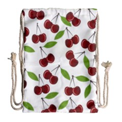 Cherry Pattern Drawstring Bag (large) by Valentinaart