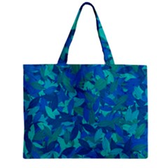 Blue Autumn Zipper Mini Tote Bag by Valentinaart