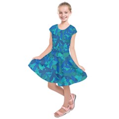 Blue Autumn Kids  Short Sleeve Dress by Valentinaart