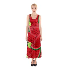 Watermelon Slices Sleeveless Maxi Dress by Valentinaart