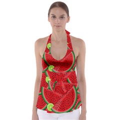 Watermelon Slices Babydoll Tankini Top by Valentinaart