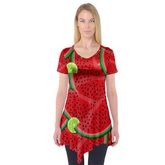 Watermelon Slices Short Sleeve Tunic  by Valentinaart