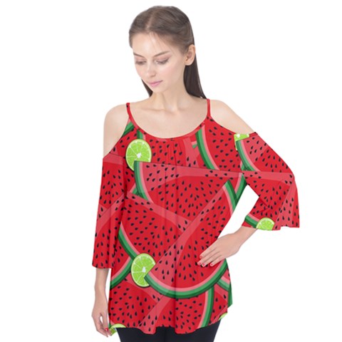 Watermelon Slices Flutter Tees by Valentinaart