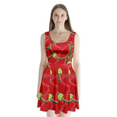 Watermelon Slices Split Back Mini Dress  by Valentinaart