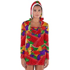 Summer Fruits Women s Long Sleeve Hooded T-shirt by Valentinaart