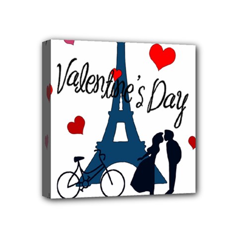 Valentine s Day - Paris Mini Canvas 4  X 4  by Valentinaart