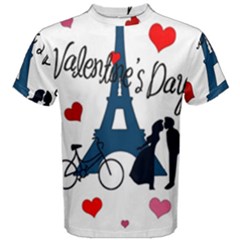 Valentine s Day - Paris Men s Cotton Tee by Valentinaart