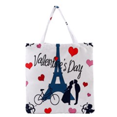 Valentine s Day - Paris Grocery Tote Bag by Valentinaart