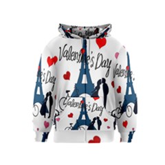 Valentine s Day - Paris Kids  Zipper Hoodie by Valentinaart