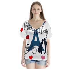 Valentine s Day - Paris Flutter Sleeve Top