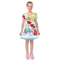 Daydream  Kids  Short Sleeve Velvet Dress