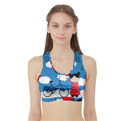 Girls Daydream Sports Bra With Border by Valentinaart