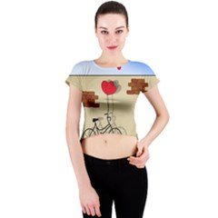 Secret Love Crew Neck Crop Top by Valentinaart