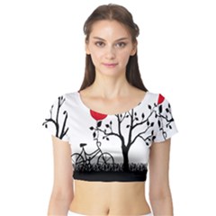 Love Hill Short Sleeve Crop Top (tight Fit) by Valentinaart