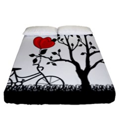 Love Hill Fitted Sheet (queen Size) by Valentinaart