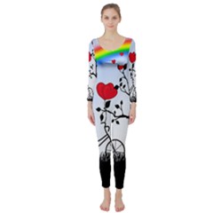 Love Hill - Rainbow Long Sleeve Catsuit by Valentinaart