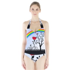 Love Hill - Rainbow Halter Swimsuit by Valentinaart