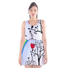 Love Hill - Rainbow Scoop Neck Skater Dress by Valentinaart