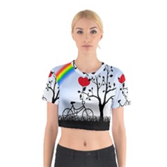 Love Hill - Rainbow Cotton Crop Top by Valentinaart