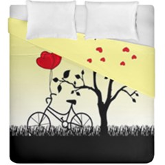 Romantic Sunrise Duvet Cover Double Side (king Size) by Valentinaart