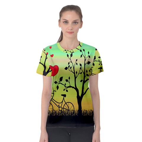 Love Sunrise Women s Sport Mesh Tee by Valentinaart