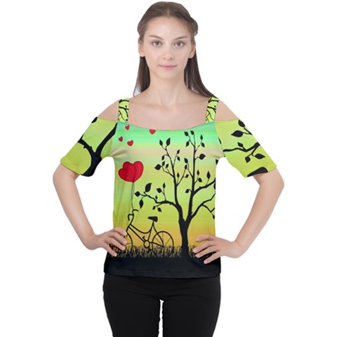 Love Sunrise Women s Cutout Shoulder Tee by Valentinaart