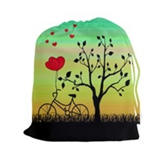 Love Sunrise Drawstring Pouches (xxl) by Valentinaart