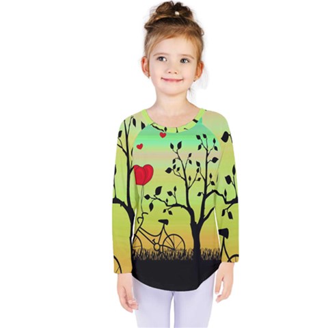 Love Sunrise Kids  Long Sleeve Tee by Valentinaart