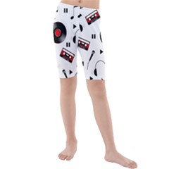 Music Pattern Kids  Mid Length Swim Shorts by Valentinaart