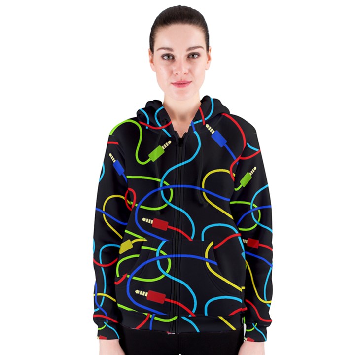 Audio cables  Women s Zipper Hoodie