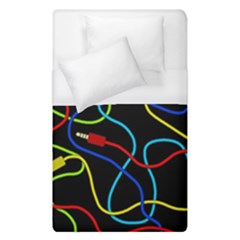 Audio Cables  Duvet Cover (single Size) by Valentinaart