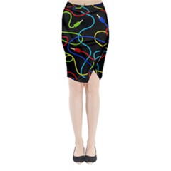 Audio Cables  Midi Wrap Pencil Skirt by Valentinaart