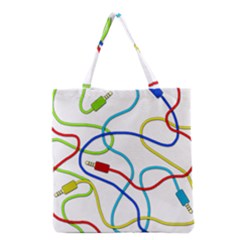 Colorful Audio Cables Grocery Tote Bag by Valentinaart