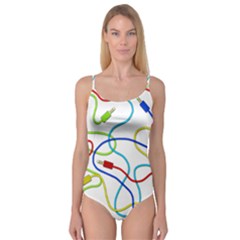 Colorful Audio Cables Camisole Leotard  by Valentinaart