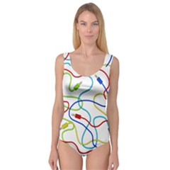 Colorful Audio Cables Princess Tank Leotard  by Valentinaart