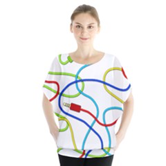 Colorful Audio Cables Blouse