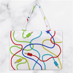 Colorful Audio Cables Medium Tote Bag by Valentinaart