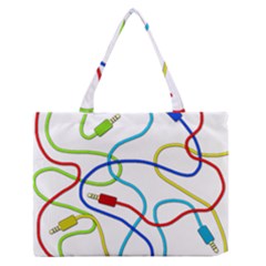 Colorful Audio Cables Medium Zipper Tote Bag by Valentinaart