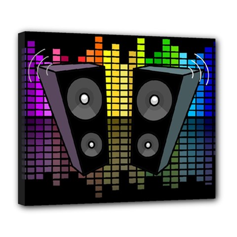 Loudspeakers  Deluxe Canvas 24  X 20   by Valentinaart