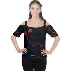 Earphones  Women s Cutout Shoulder Tee