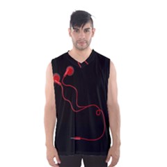 Earphones  Men s Basketball Tank Top by Valentinaart