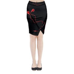 Earphones  Midi Wrap Pencil Skirt by Valentinaart