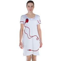 Earphones  Short Sleeve Nightdress by Valentinaart