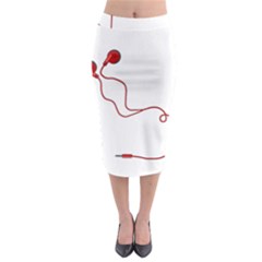 Earphones  Midi Pencil Skirt by Valentinaart