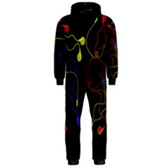 Colorful Earphones Hooded Jumpsuit (men)  by Valentinaart