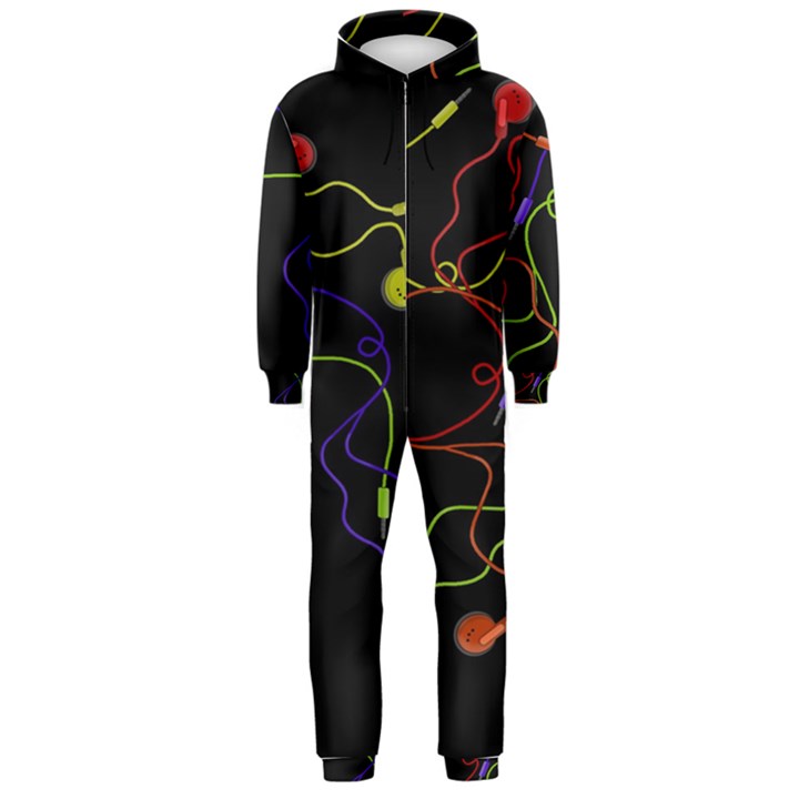 Colorful earphones Hooded Jumpsuit (Men) 