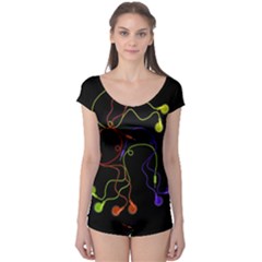 Colorful Earphones Boyleg Leotard  by Valentinaart